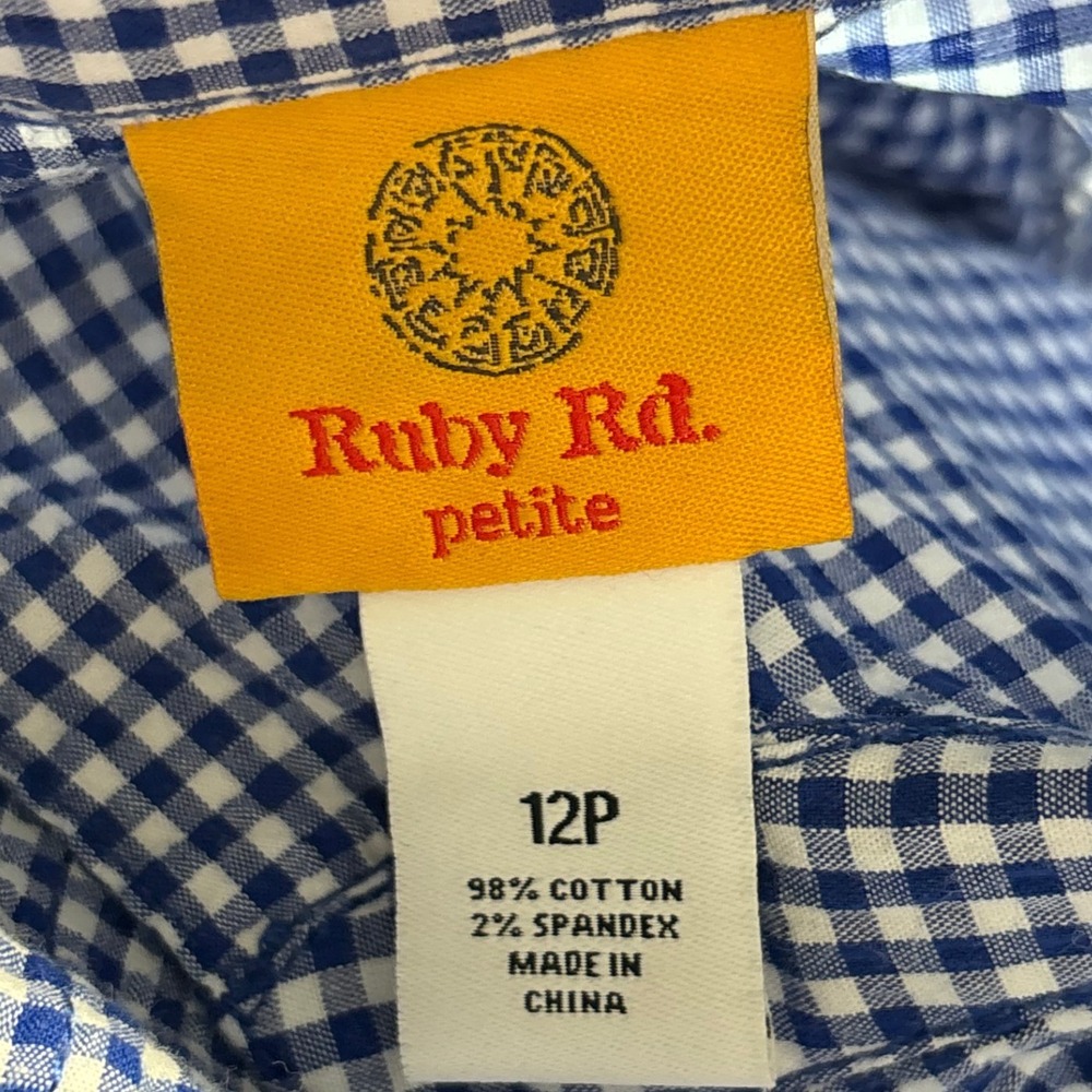 Ruby Rd. Gingham Jacket Petite Button Front Blue … - image 5
